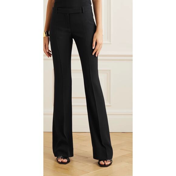 Alexander McQueen Leaf Crepe Slim Bootcut Pants in Black IT 36 XS - Picture 2 of 7